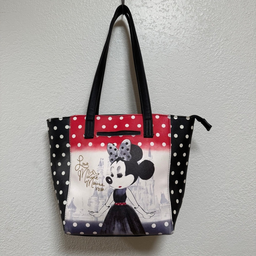 Disney Parks Love Minnie Mouse XOXO Polka Dots Tote Shoulder Bag‎ Purse